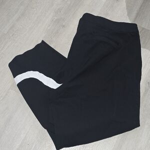 Women's Alfani Black Cropped Pants with White  Stripe